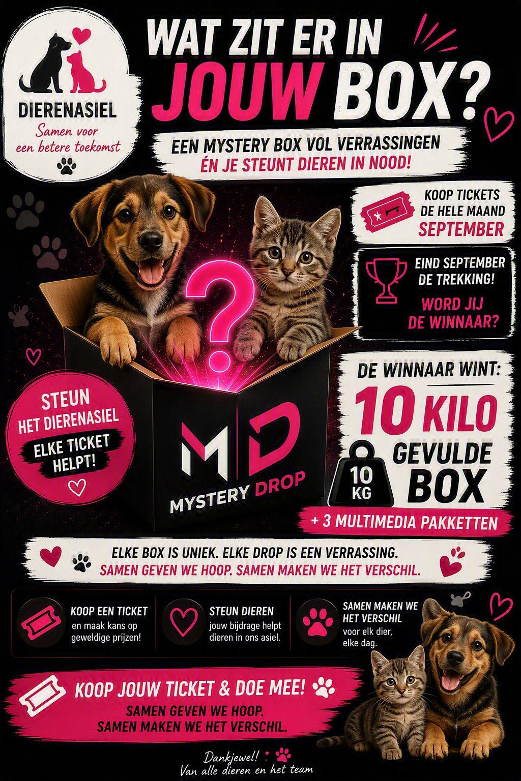 🐶🐱 September Actie voor het Dierenasiel Koop jouw ticket hier 🐶🐱